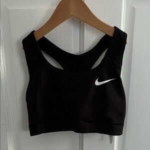 Nike Women's Black Sports Bra with White Logo Size Small
